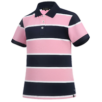 Ritemate Womens Pilbara Classic Cotton S/S Polo (RMPC112) Blush/French Navy/White