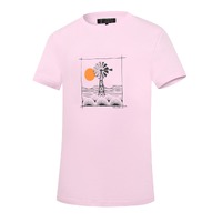 Ritemate Womens Pilbara Sunset Crew Neck S/S Tee (RMPC129) Pink