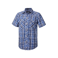 Ritemate Mens Pilbara Western Snap Button S/S Shirt (RMPW009S) Blue/Black/White