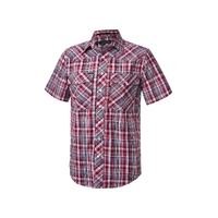 Ritemate Mens Pilbara Western Snap Button S/S Shirt (RMPW009S) Red/Black/White