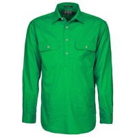 Ritemate Mens Pilbara Heavy Weight Closed Front L/S Shirt (RM800CF) Emerald