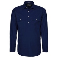 Ritemate Mens Pilbara Heavy Weight Closed Front L/S Shirt (RM800CF) French Navy