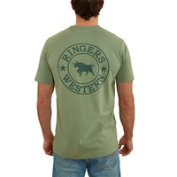 Ringers Western Mens Signature Bull Classic Fit S/S Tee (120004RW) Leaf/Pine [GD]