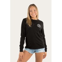 Ringers Western Womens Signature Bull L/S Tee (221010RW) Black with White Print [GD]