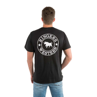 Ringers Western Mens Signature Bull Loose Fit S/S Tee (120201560) Black/White Print [GD]