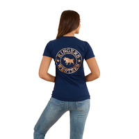 Ringers Western Womens Womens Signature Bull Classic Fit S/S Tee (220016RW) Navy/Gold