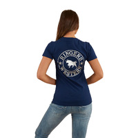 Ringers Western Womens Signature Bull Classic Fit S/S Tee (220016RW) Navy/Silver [GD]