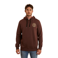 Ringers Western Mens Signature Bull Pullover Hoodie (123050RW) Chocolate/Dark Sand