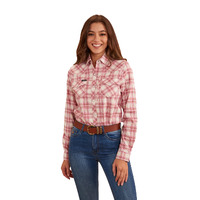 Ringers Western Womens Silverlake L/S Western Shirt (222120RW) Pink Check [GD]