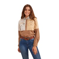 Ringers Western Womens Aramac Half Button Work Shirt (223061RW) Clay [GD]