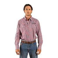 Ringers Western Mens Maverick Western L/S Shirt (121150RW) Red [GD]