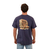 Ringers Western Mens Haulin Loose Fit S/S Tee (123029RW) Washed Navy [GD]