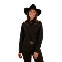 Ringers Western Womens Midnight Rose L/S Western Shirt (223115RW) Black