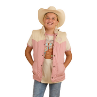 Ringers Western Childrens Kynuna Puffer Vest (324015RW) Pink/Off White