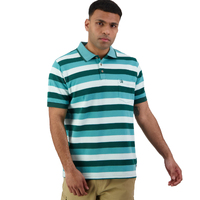 Swanndri Mens Fifield Stripe Polo Shirt (SS231700M) Pine [SD]