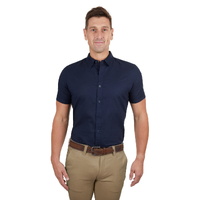 Thomas Cook Mens Linen Tailored S/S Shirt (T4S1121045) Navy