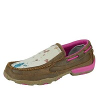 Twisted X Childrens Rainbow Hair Moccasins Slip On Shoes (TCYDMS005) Bomber/Rainbow [SD]