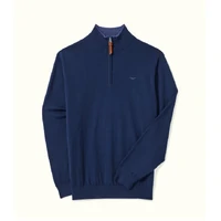 R.M.Williams Mens Ernest 1/4 Zip Merino Knit Jumper (KZ200WQ08) Navy