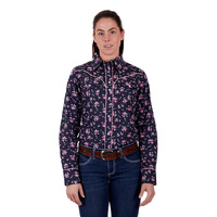Wrangler Womens Norah L/S Shirt (X3S2127555) Navy/Pink [SD]