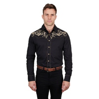 Wrangler Mens Adam Embroidered L/S Shirt (X4S1113162) Black