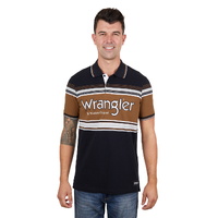 Wrangler Mens Kane S/S Polo (X4S1566183) Black/Tan