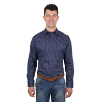 Wrangler Mens Cam L/S Shirt (X4S1111157) Navy Blue