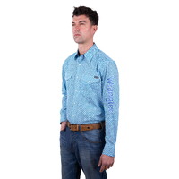 Wrangler Mens Jude Logo L/S Shirt (X5W1111226) Blue/Teal