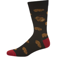 Bamboozld Mens Wally Wombat Bamboo Socks (BBS21WALLYK) Black 11-14