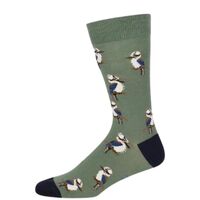 Bamboozld Socks Mens Kookaburra Bamboo Socks (BBW24KOOKABURRAK) Khaki 11-14