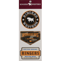 Ringers Western RW Logo Stickers - 3 Pack (723084RW) Multi [GD]