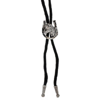 BOLO TIE HORSESHOE/H'HEAD SILVER B121S [AD]