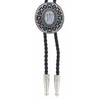 Aztec Design - Grey Centre Bolo Tie (B121B)