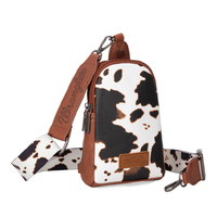 Wrangler Cow Print Sling Bag (X4S2964BAG) Dark Tan