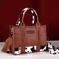 Wrangler Womens Cow Print Crossbody Bag (X4S2955BAG) Dark Tan