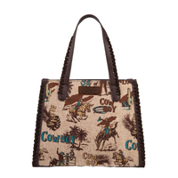 Wrangler Womens Printed Canvas Tote Bag (X4S2965BAG) Natural