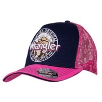 Wrangler Womens Elsa High Profile Ponytail Cap (X4S2912CAP) Navy/Pink OSFM