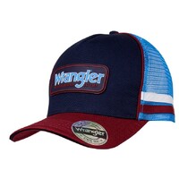 Wrangler Mens Owen High Profile Trucker Cap (X4S1940CAP) Navy/Red OSFM