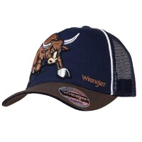 Wrangler Childrens Brendon Trucker Cap (X4S3948CAP) Dark Tan/Navy OSFM