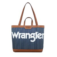 Wrangler Southwestern Canvas Iconic Logo Tote Bag (X5W2985BAG) Navy/White