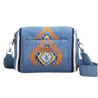 Wrangler Southwestern Maya Aztec Crossbody Bag (X5W2993BAG) Blue