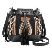 Wrangler Southwestern Maya Aztec Bucket Bag (X5W2992BAG) Black