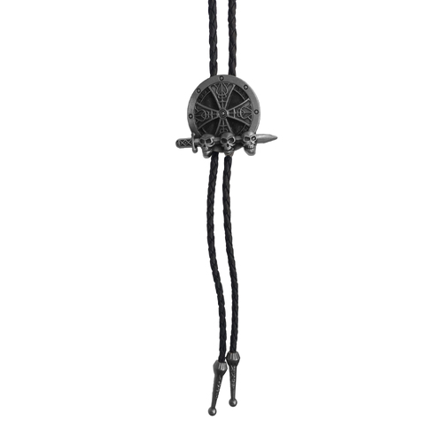 Allingtons Skulls Sword Western Bolo Tie (ABT015) Pewter