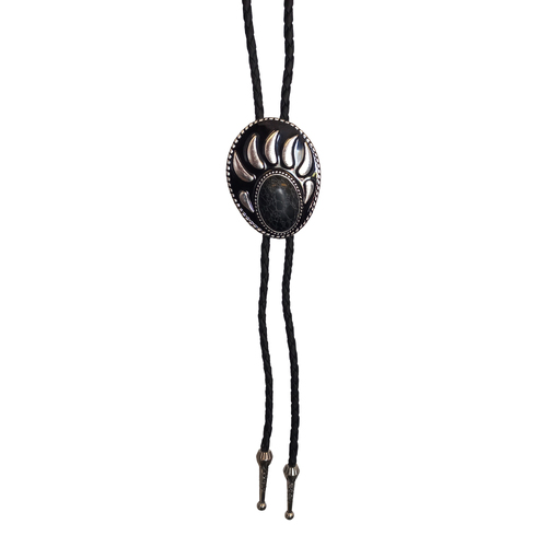 Allingtons Bear Paw Western Bolo Tie (ABT016) Black/Silver