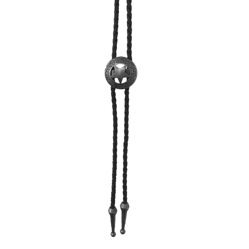 Allingtons Star Western Bolo Tie (ABT021) Pewter Tone