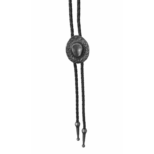 Allingtons Cowboy Hat Western Bolo Tie (ABT024) Pewter Tone