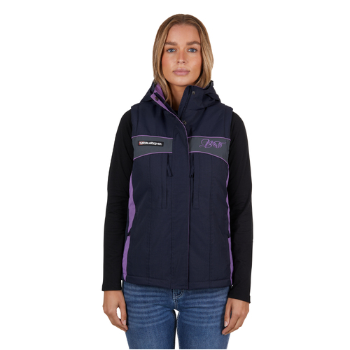 Bullzye Womens Carla Vest (B4W2609057) Dark Navy/Purple S [SD]