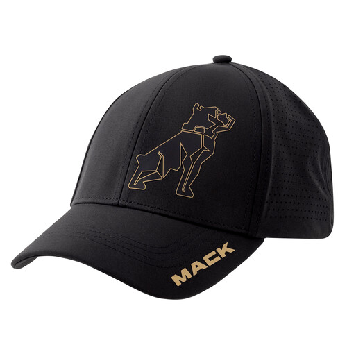 Mack Fitted Curved 6 Panel Cap (MKFLP2401BB0000) Black OSFM