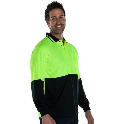 Buy JB's Mens Hi Vis Traditional L/S Polo (6HVPL) Lime/Navy M Online ...