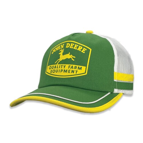 John Deere Unisex LP83256-JD Vintage Logo Trucker Mesh Racing Stripe Cap-Green (J116-061T-JDR-SWJ) Green OSFM