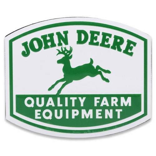 John Deere JD Quality Farm Equipment Embossed Metal Magnet 7.6cm W x 5cm H (90169443)